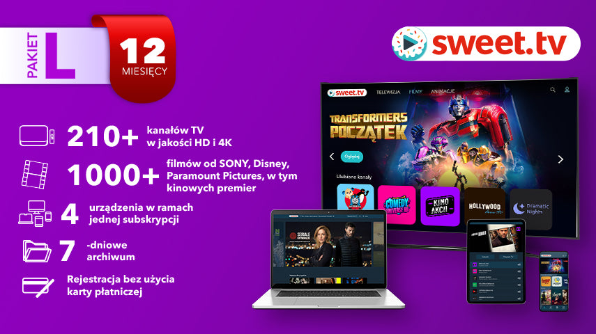 Karta podarunkowa SWEET.TV L 12 miesięcy